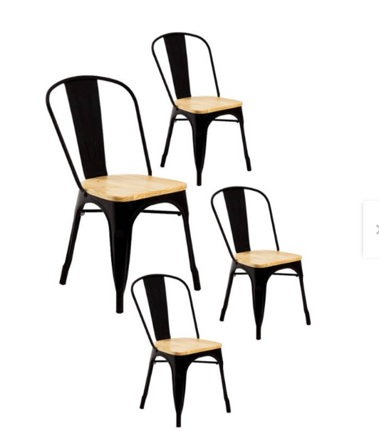 Pack 4 sillas Tolix Wood