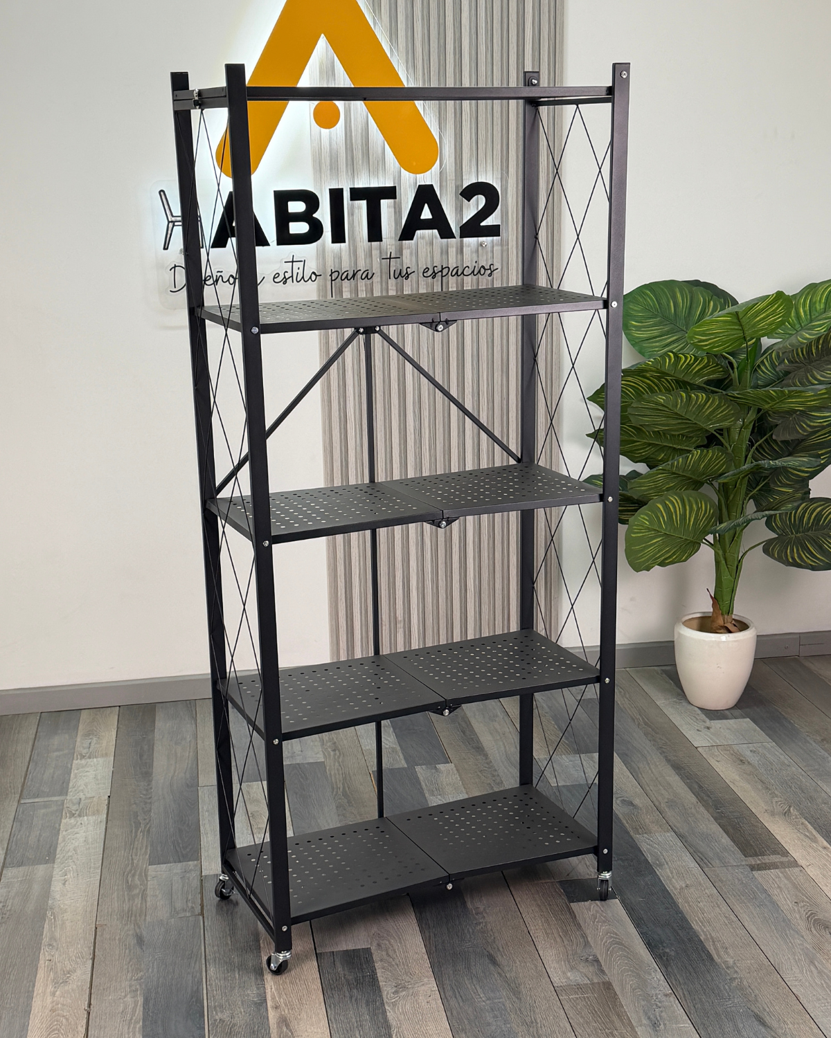 Estantería Metálica Plegable con Ruedas