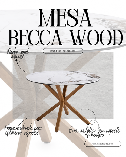 Mesa Becca Wood Redonda 120cm