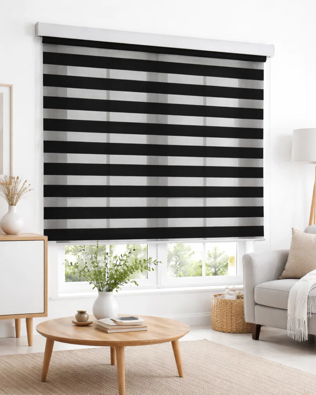 Cortina Zebra Duo Negro