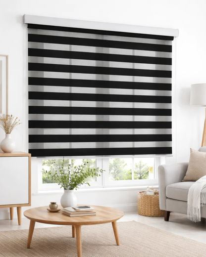 Cortina Zebra Duo Negro