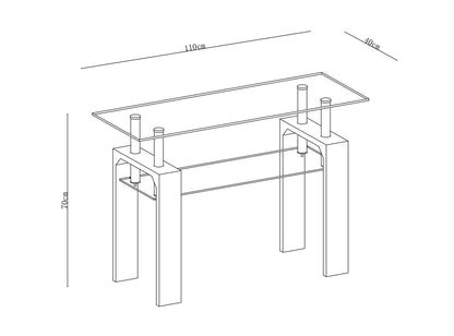Arrimo Rectangular de Vidrio