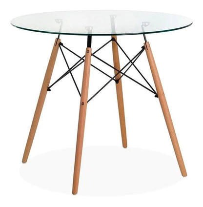 Mesa Eames de Vidrio 100 cm