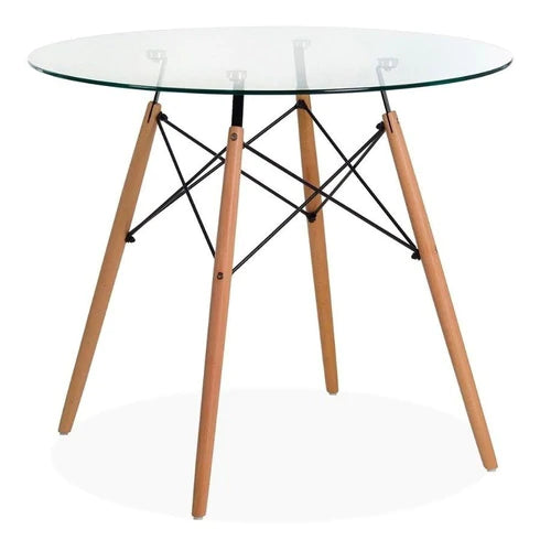 Mesa Eames de Vidrio 100 cm