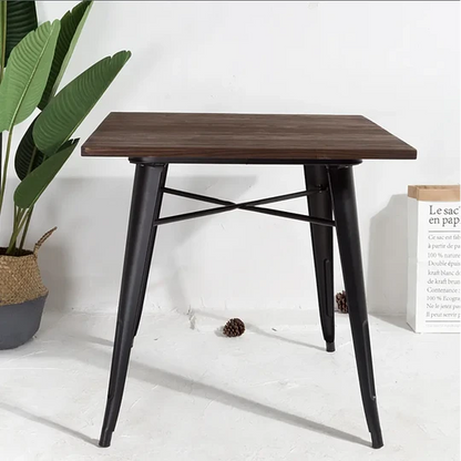 Mesa Tolix Madera 80x80 cm