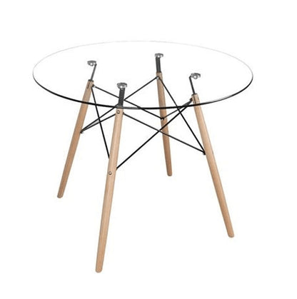 Mesa Eames de Vidrio 80 cm