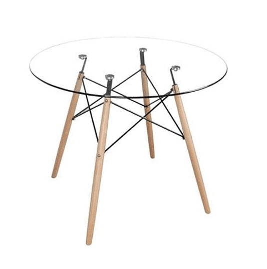 Mesa Eames de Vidrio 80 cm