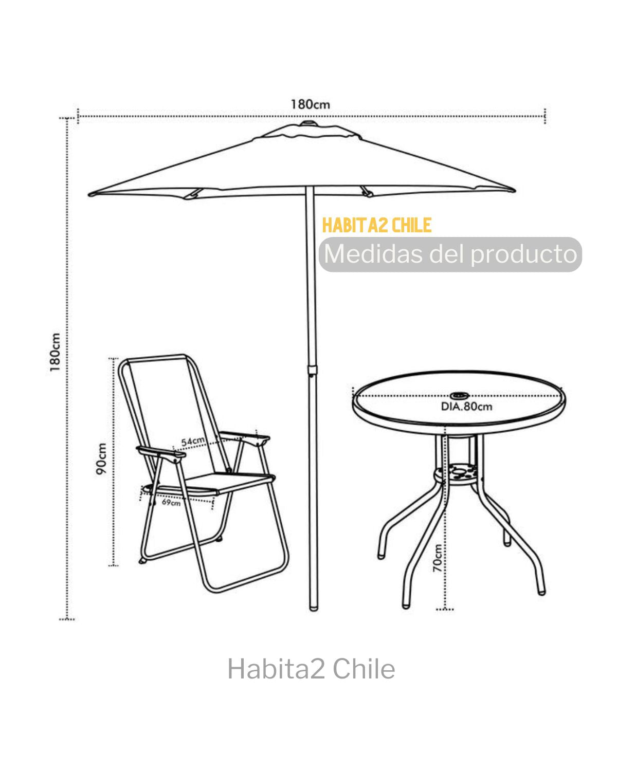 Comedor de Terraza con Quitasol