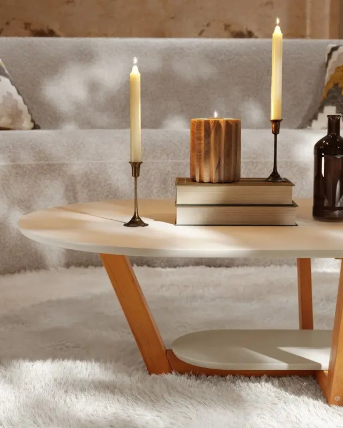 Mesa de Centro Oval 120x68cm