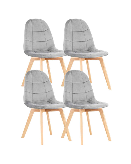 Pack 4 Sillas Capitoné Felpa