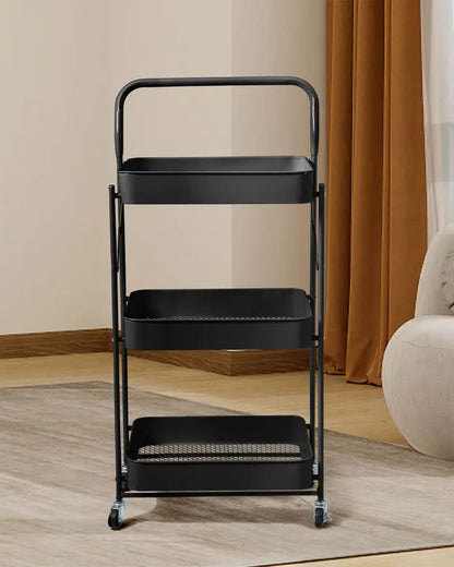 Carro Bar Plegable Negro