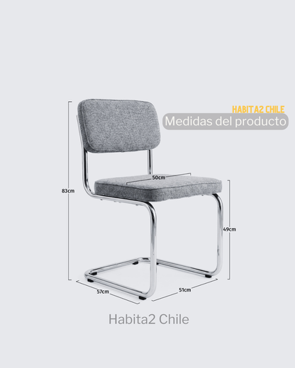 Silla Breuer Silver Acolchada