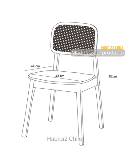 Silla Roxy Madera y Ratán