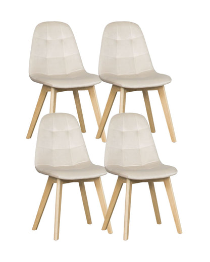 Pack 4 Sillas Capitoné Felpa