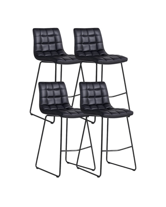 Pack 4 Taburetes Cuero Blacky 64 cm