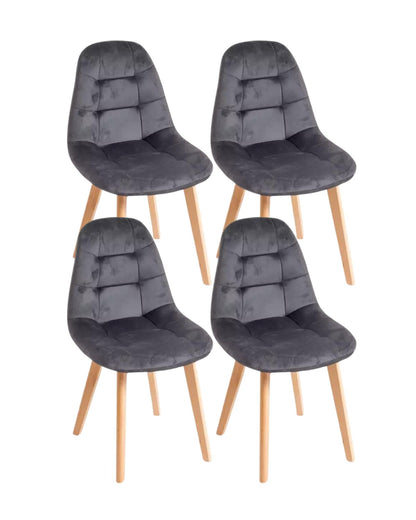 Pack 4 Sillas Capitoné Felpa