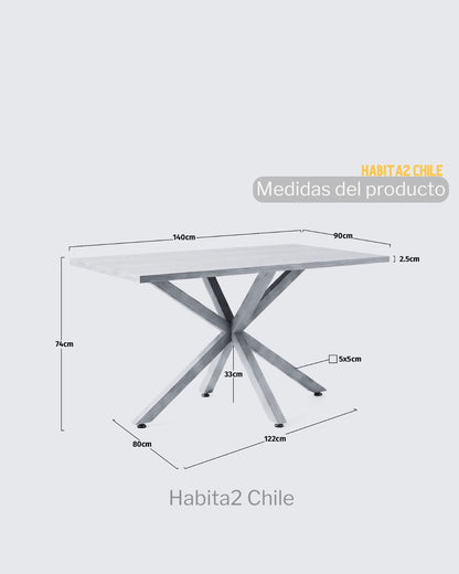 Mesa Escandinava Rectangular 140x90cm
