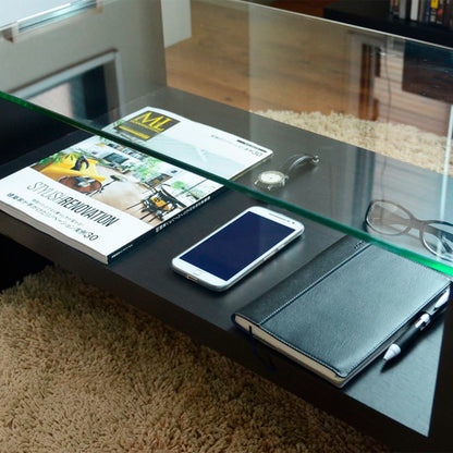 Mesa de centro Walnut Rect. de vidrio