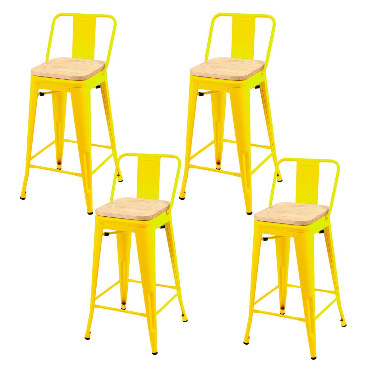 Pack 4 Taburetes Tolix Wood 66 Cm