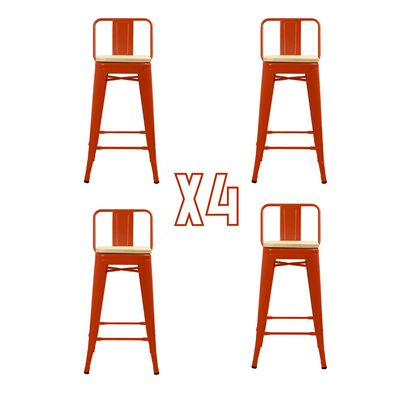 Pack 4 Taburetes Tolix Wood 66 Cm