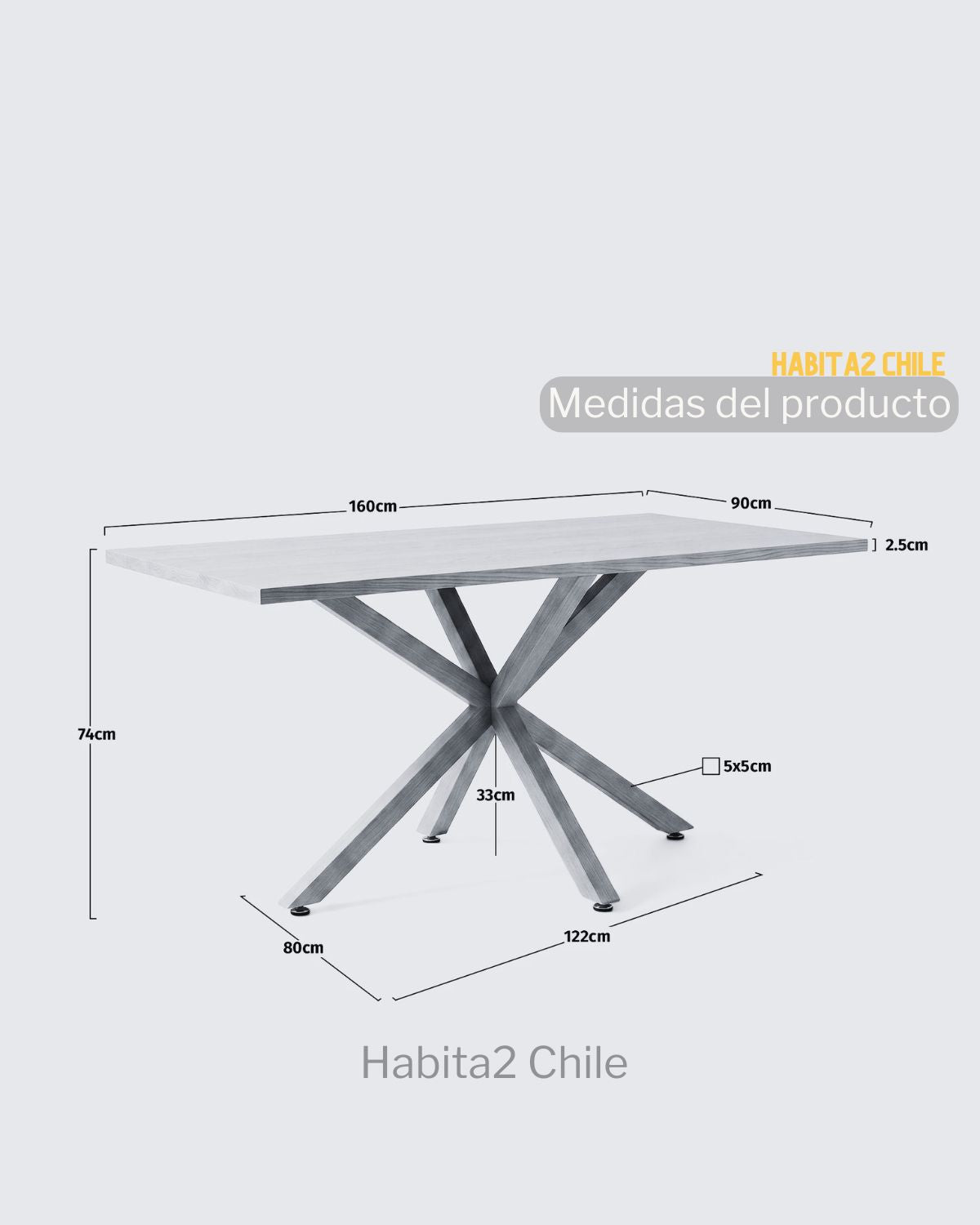 Mesa Escandinava Rectangular 160x90cm