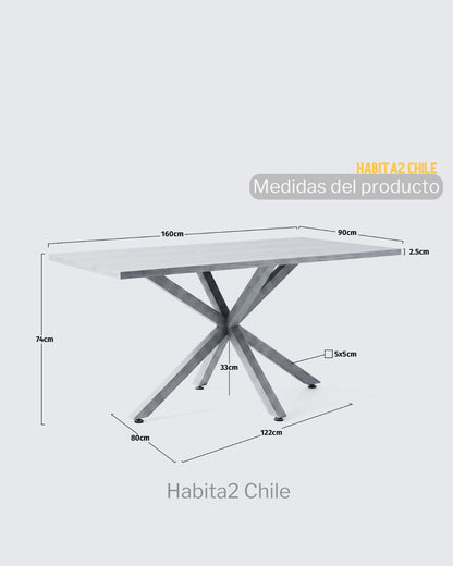 Mesa Escandinava Rectangular 160x90cm