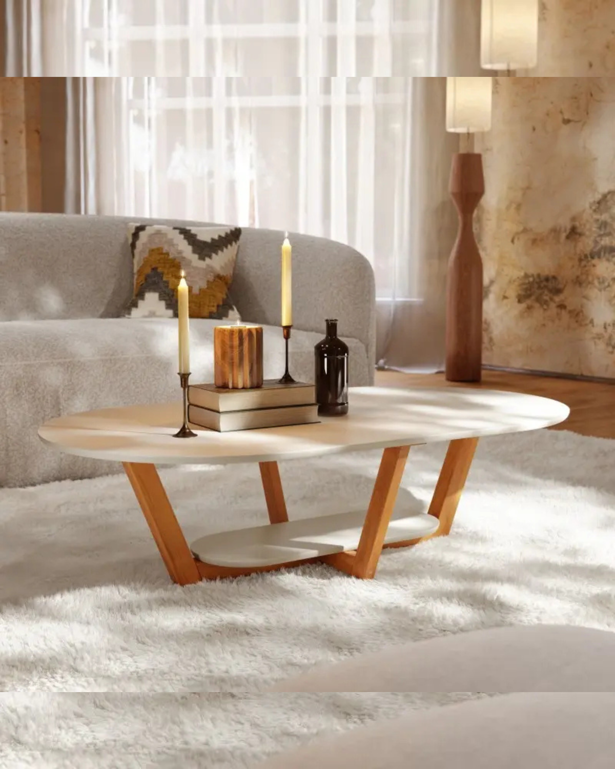 Mesa de Centro Oval 120x68cm