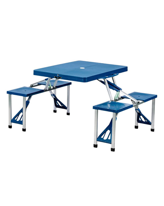Mesa de Camping Plegable Azul