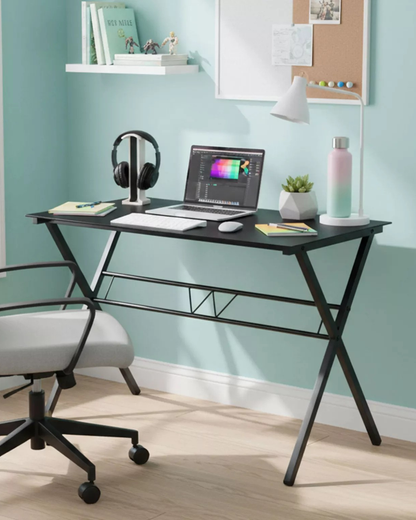 Escritorio Glass Metal Black