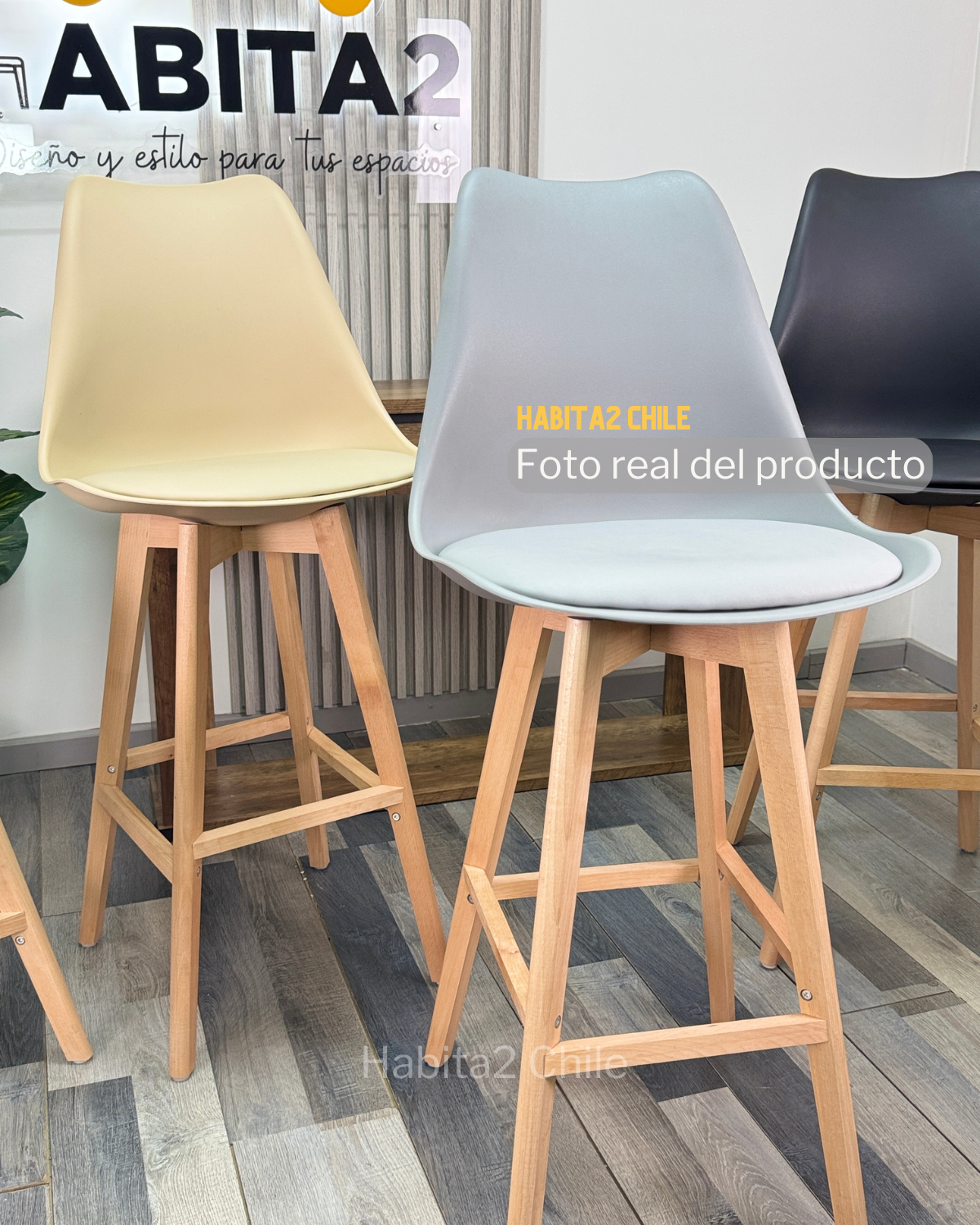Taburete Tulip Wood 66 cm