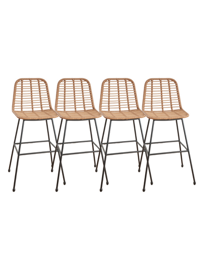 Pack 4 Taburete Santorini Rattan 68 cm