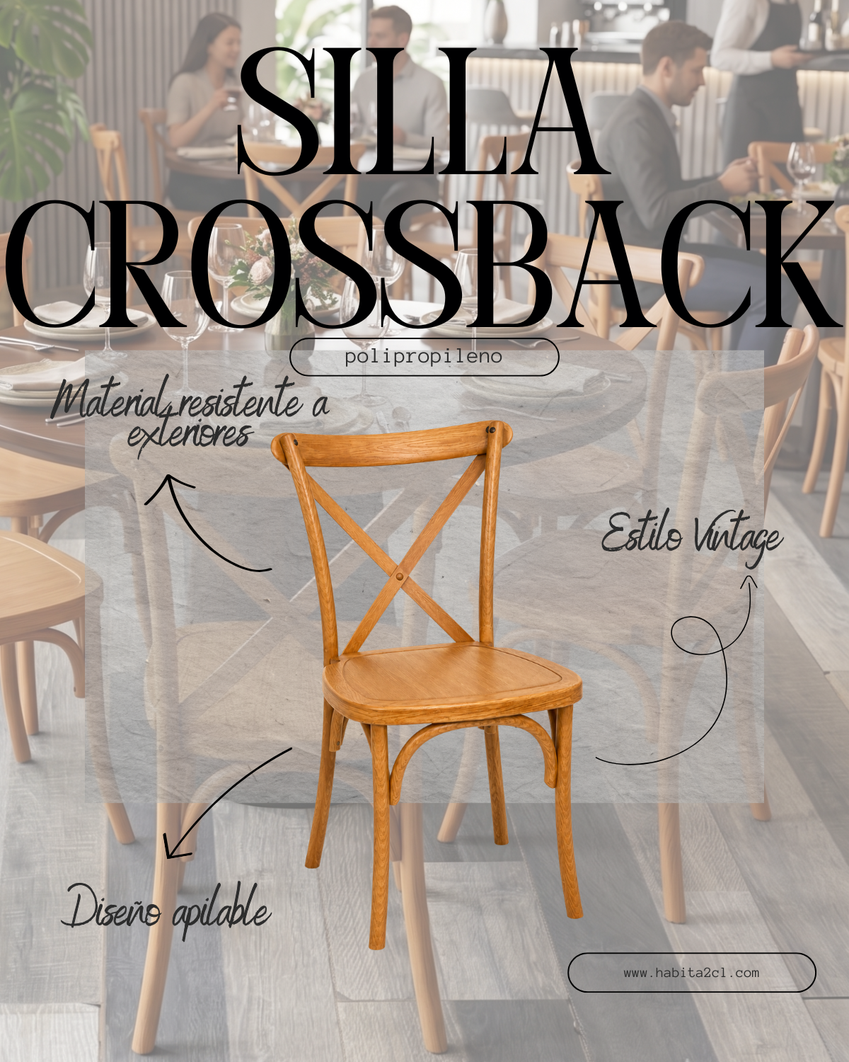 Silla Crossback de Polipropileno