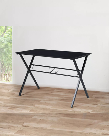 Escritorio Glass Metal Black