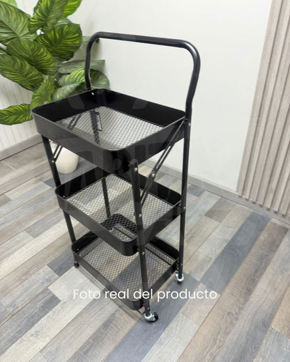 Carro Bar Plegable Negro