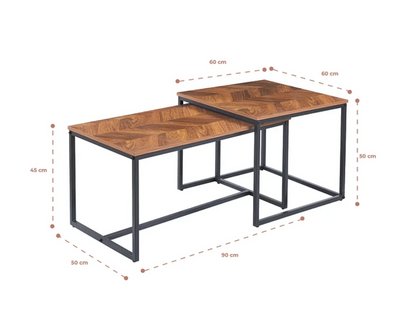 Mesa de centro Rustic Rectangular tipo nido