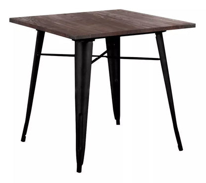 Mesa Tolix Madera 80x80 cm