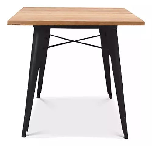 Mesa Tolix Madera 80x80 cm