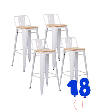 Pack 4 Taburetes Tolix Wood 77 Cm