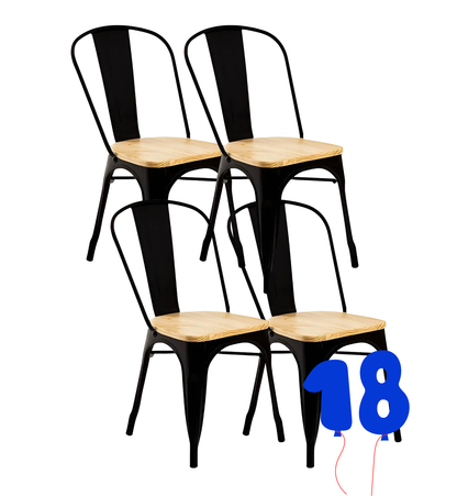 Pack 4 sillas Tolix Wood