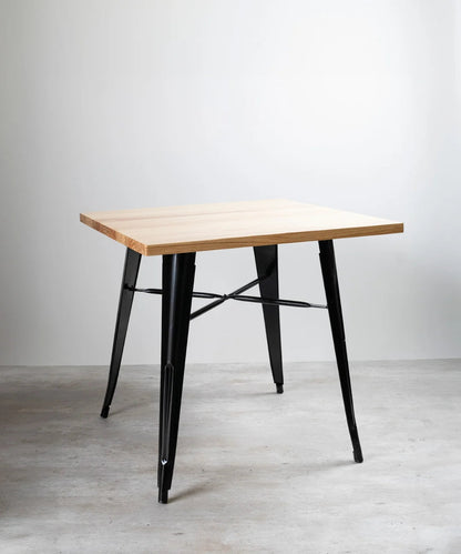 Mesa Tolix Madera 70x70 cm