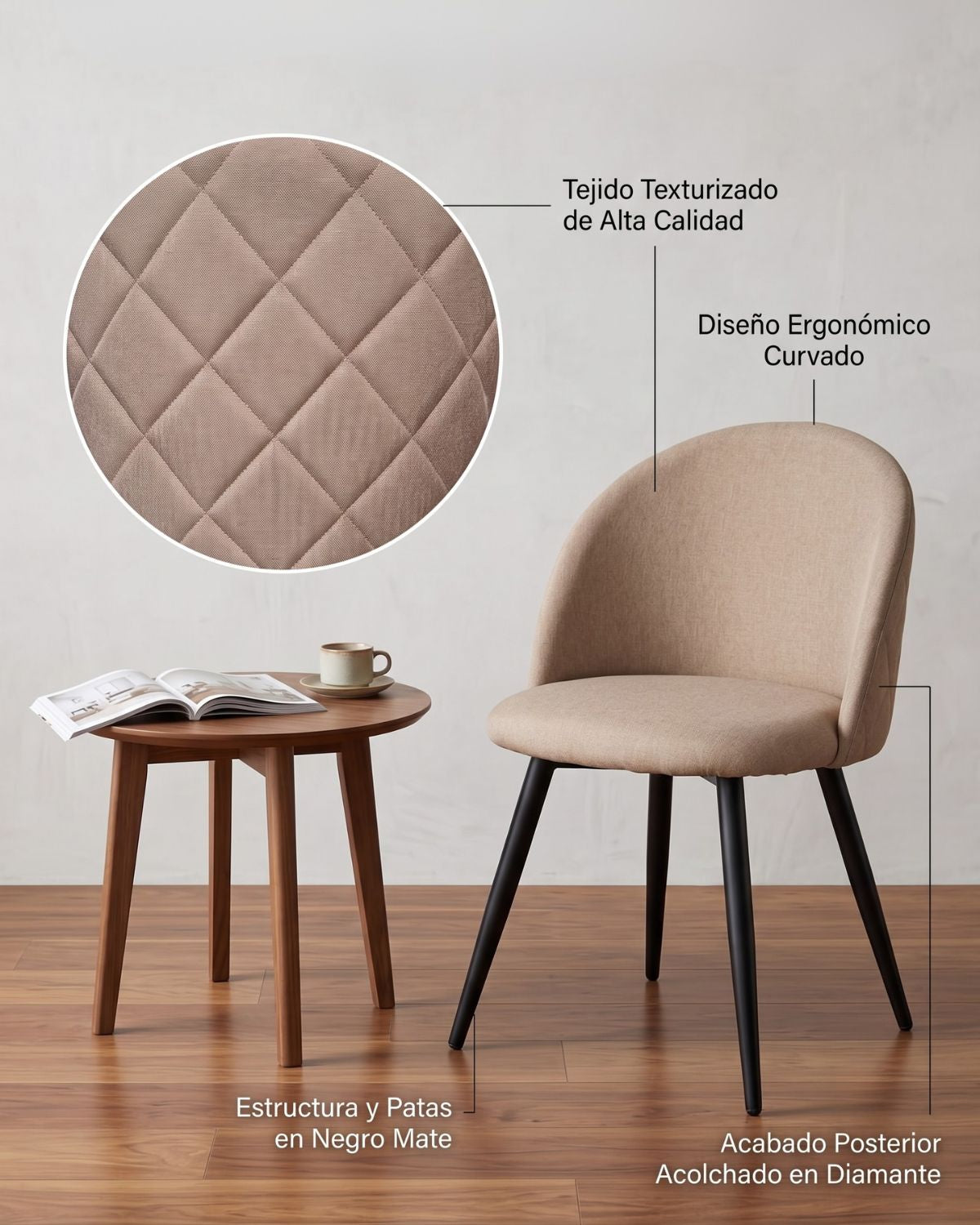 Silla Nordic Lino Black