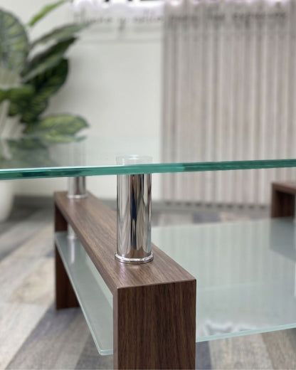 Mesa de centro rectangular de Vidrio