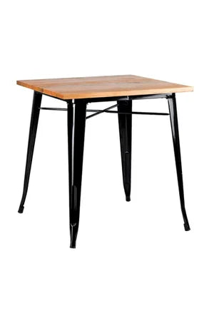 Mesa Tolix Madera 70x70 cm