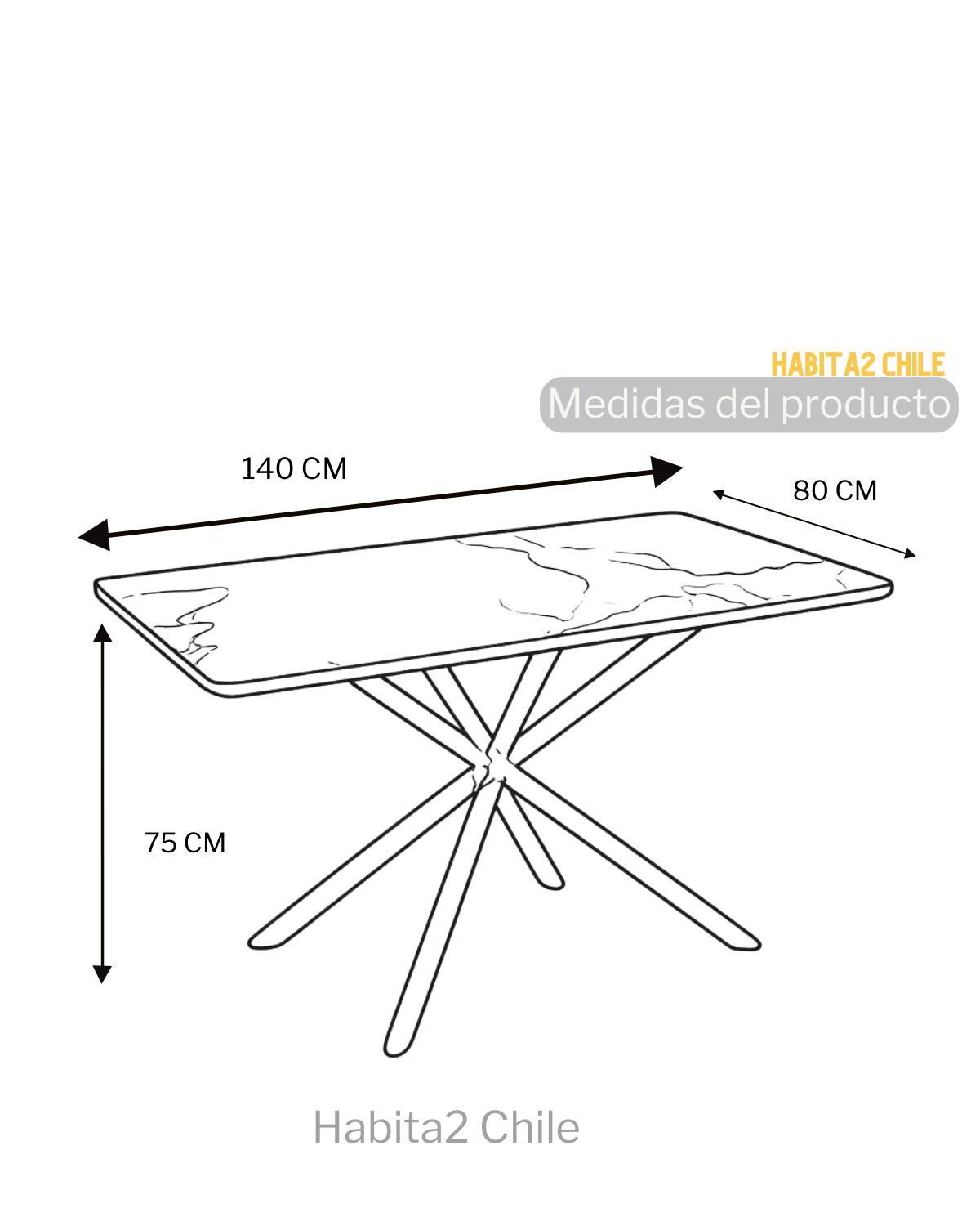 Mesa Becca 160x90 cm