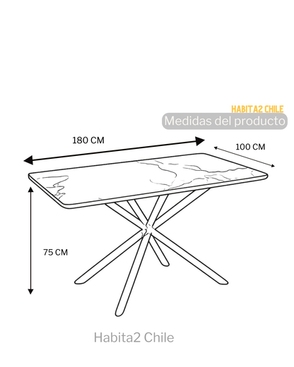 Mesa Becca 180x100 cm