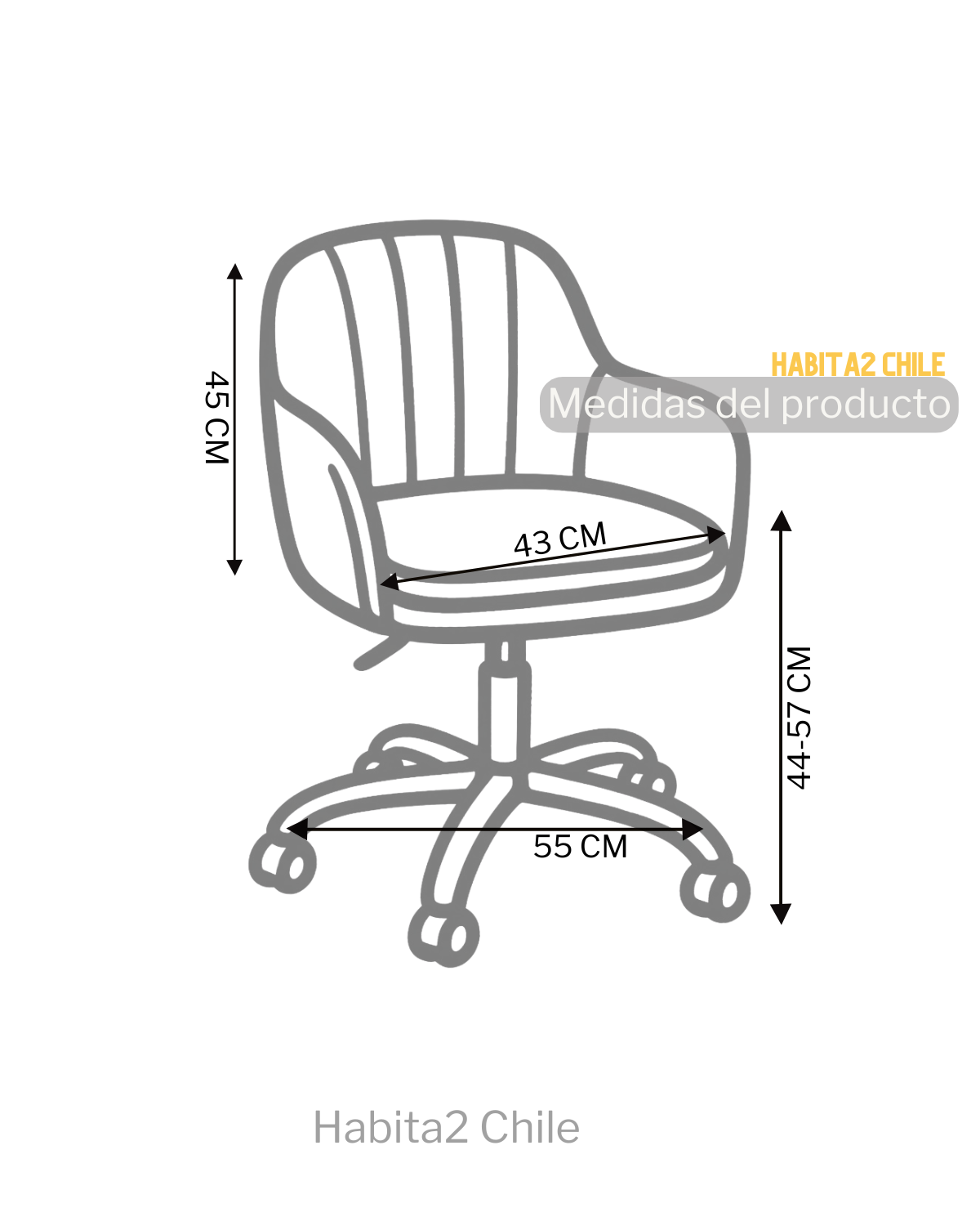 Silla de Escritorio Lineal Silver