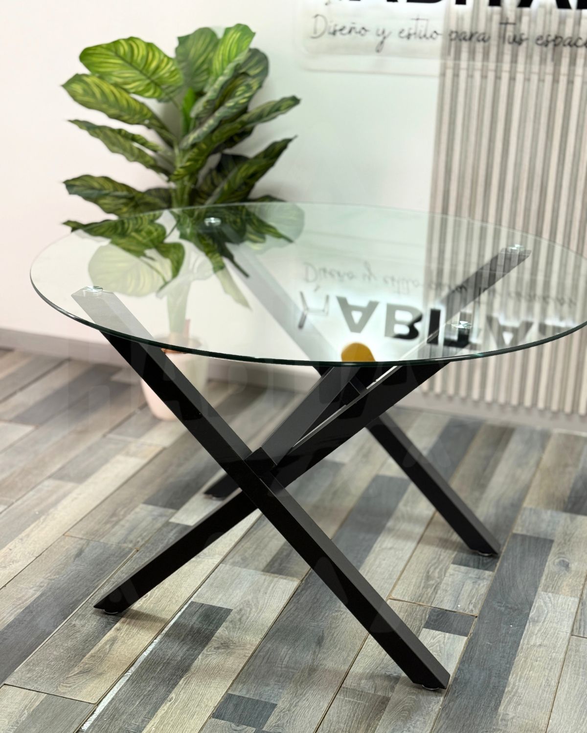 Mesa X Black Redonda 110 Cm
