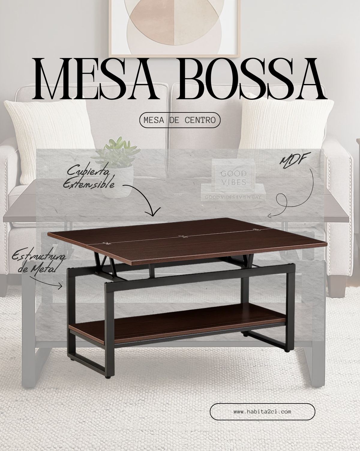 Mesa de Centro Bossa Extensible