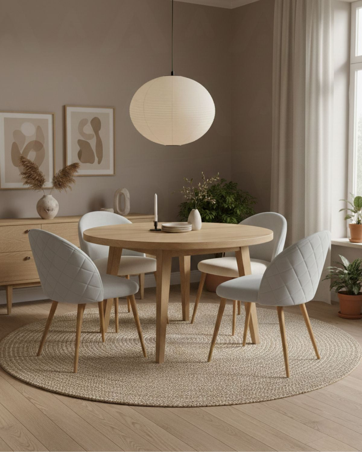 Pack 2 Sillas Nordic Felpa Wood