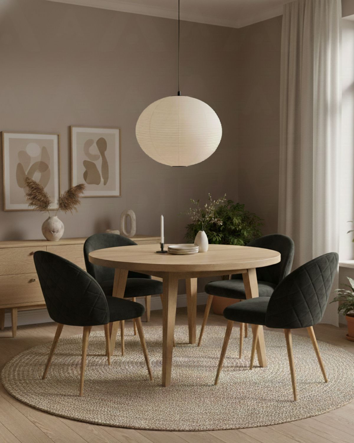 Pack 4 Sillas Nordic Felpa Wood